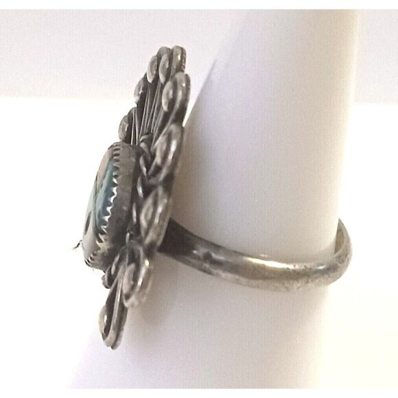 Native American Sterling Zuni Sun Face multi Stone Ring Sz 7 (1561) - Picture 4 of 5
